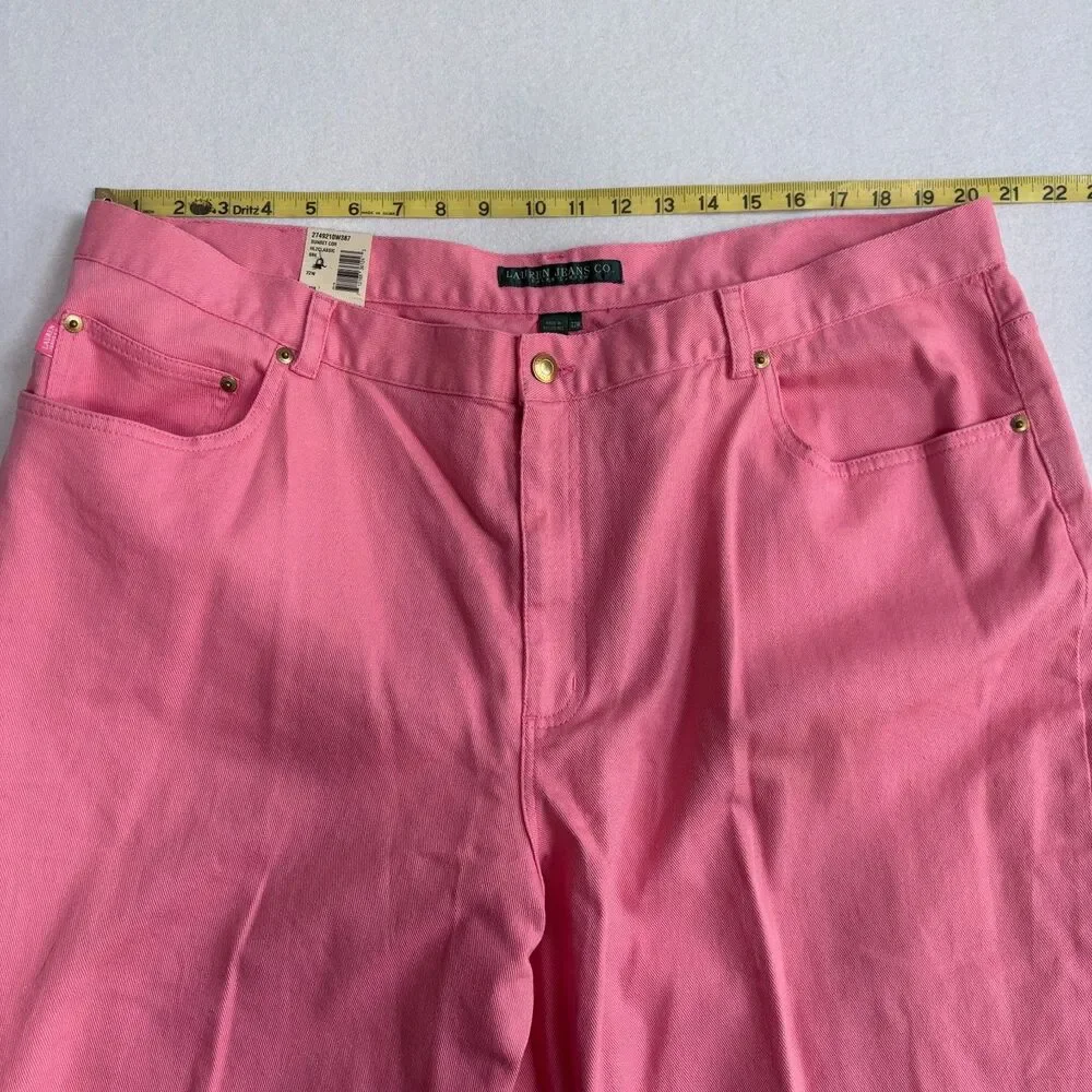 Ralph Lauren Jeans Co. Denim Capri Women's 22W Pink Casual Stretch Preppy NWT